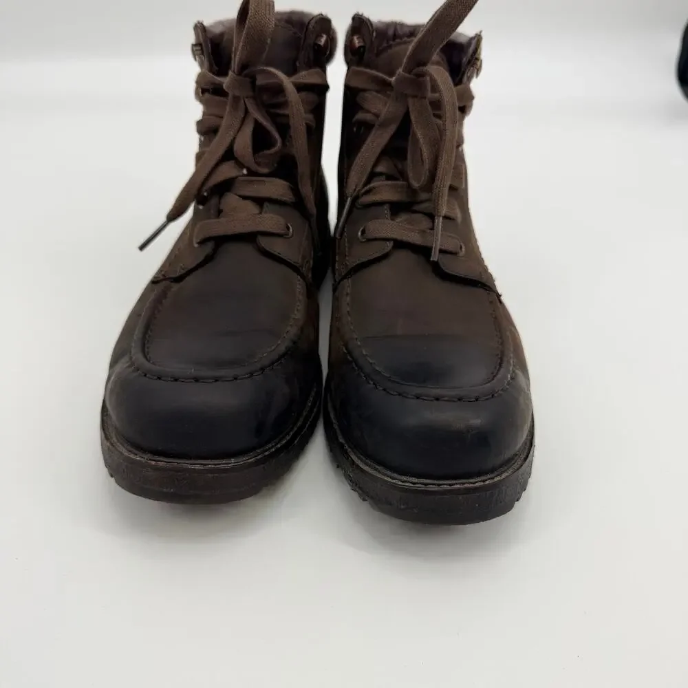 UGG Merrick Rugged Waterproof Brown Leather Mens Lace Up Boot 9.5